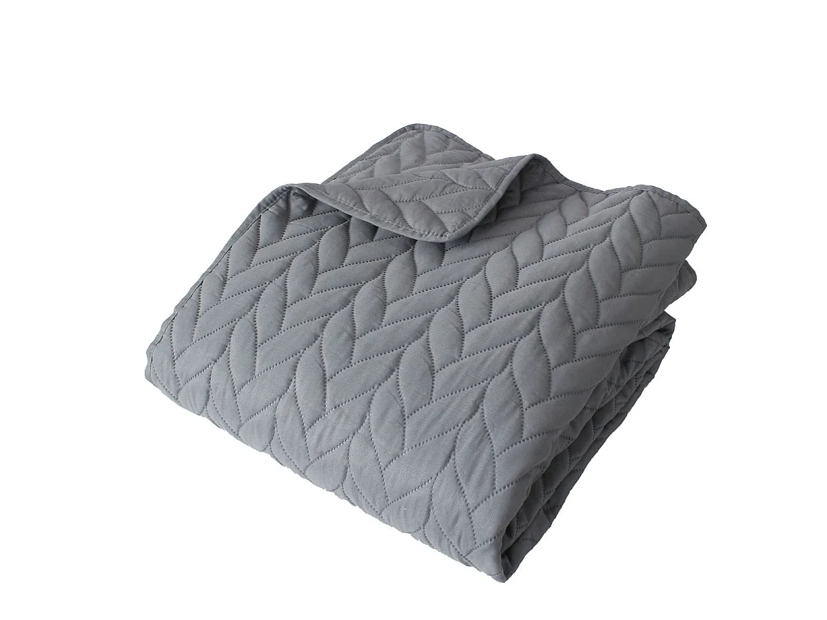 Couvre-lit en Microfibre "Tessa" 220x240cm Gris