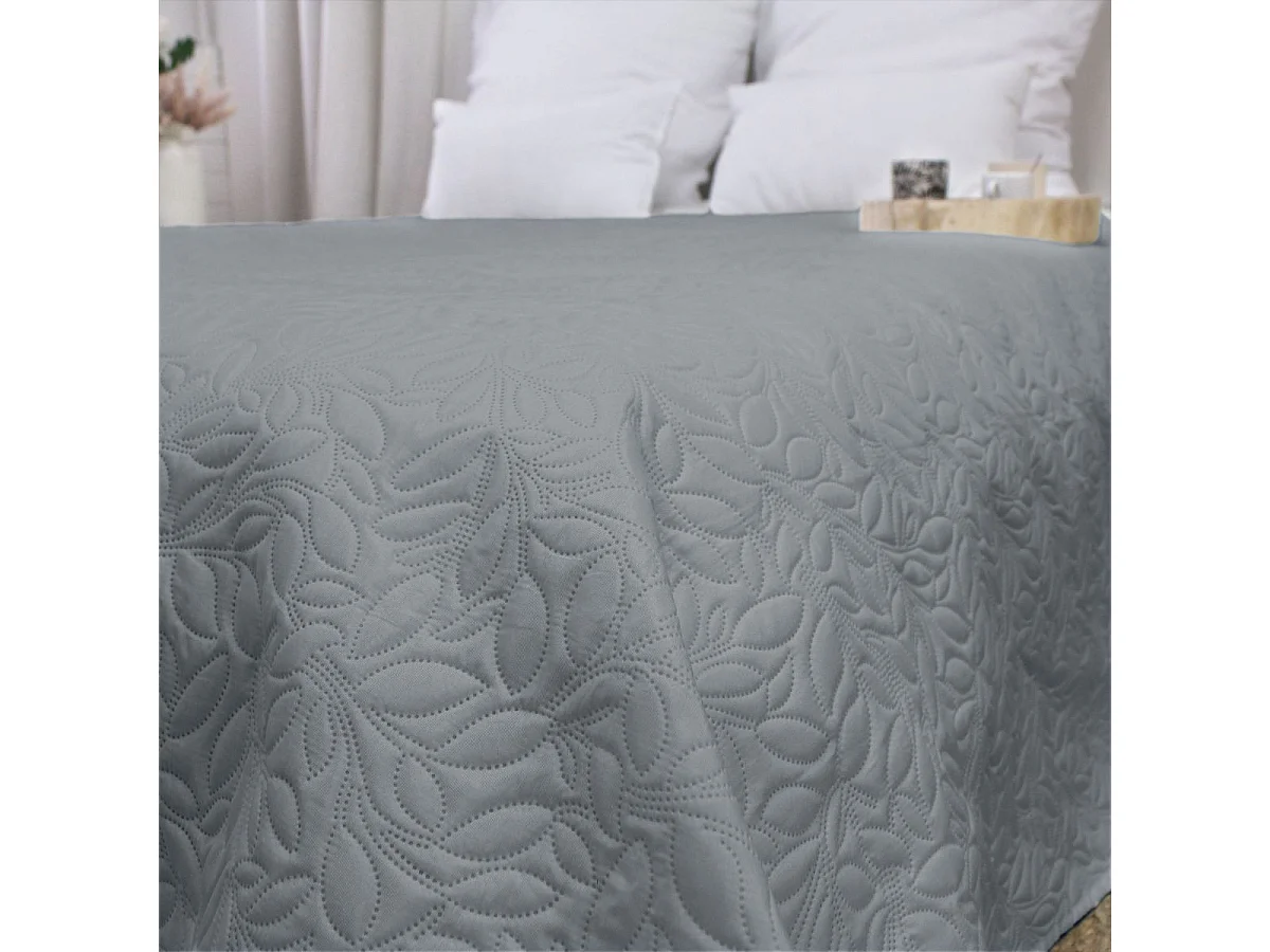 Couvre-lit en Microfibre "Rosa" 220x240cm Gris