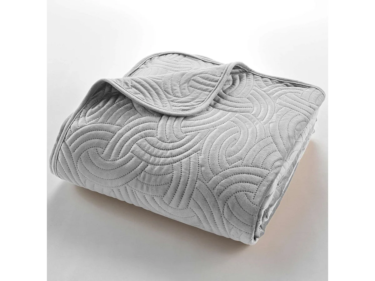 Couvre-Lit & 2 Housses de Coussin "Solange" 240x260cm Gris