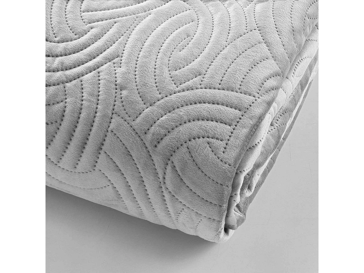 Couvre-Lit & 2 Housses de Coussin "Solange" 240x260cm Gris
