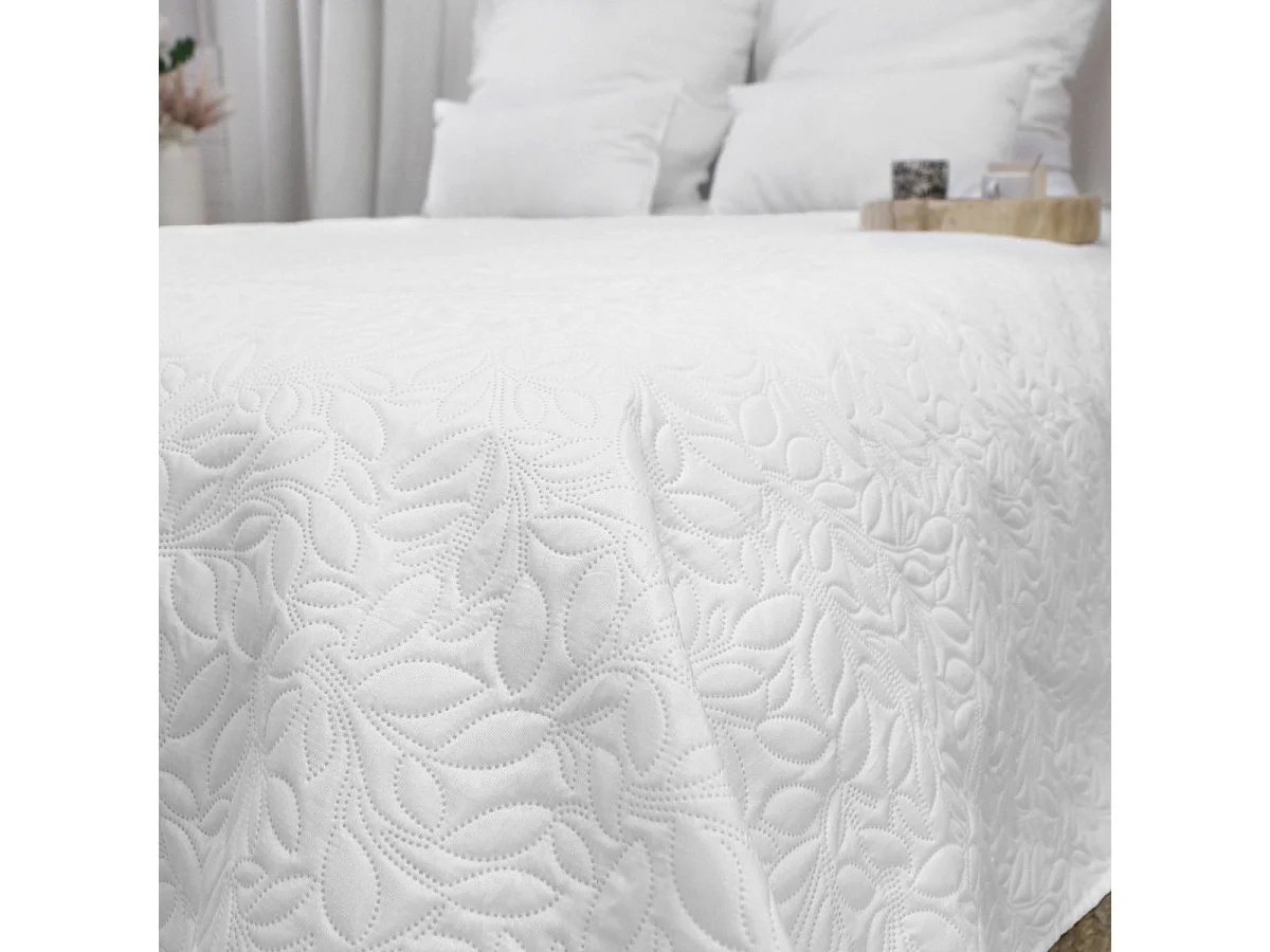 Couvre-lit en Microfibre "Rosa" 220x240cm Blanc