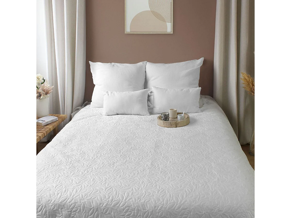 Couvre-lit en Microfibre "Rosa" 220x240cm Blanc