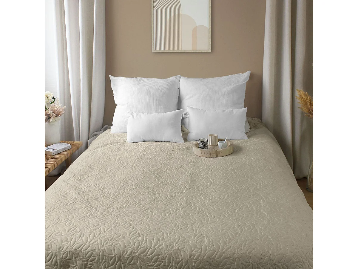 Couvre-lit en Microfibre "Rosa" 220x240cm Naturel