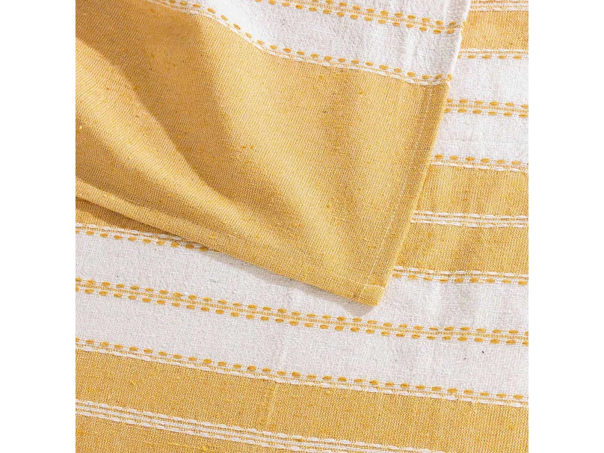 Couvre-Lit Imprimé Jacquard "Abby" 180x220cm Curry
