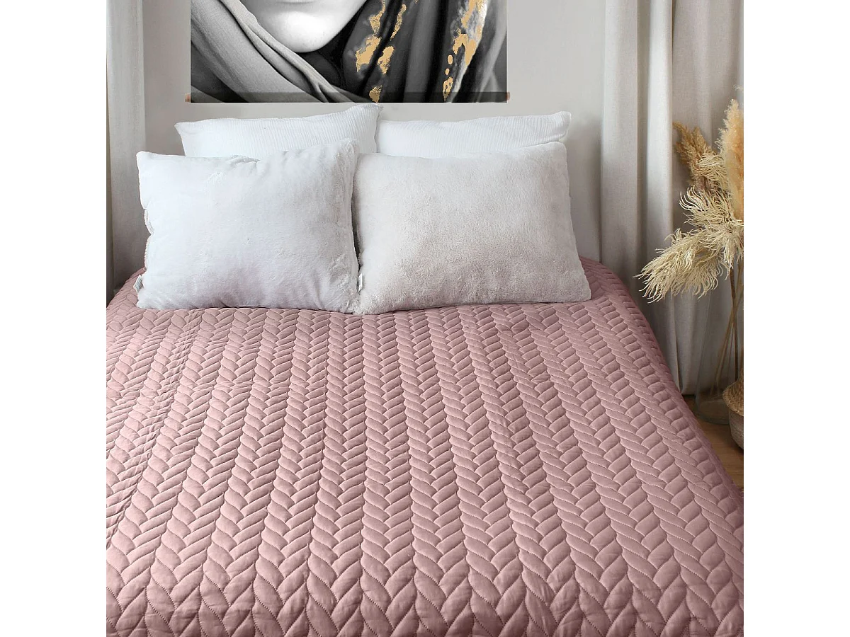 Couvre-lit en Microfibre "Tessa" 220x240cm Rose