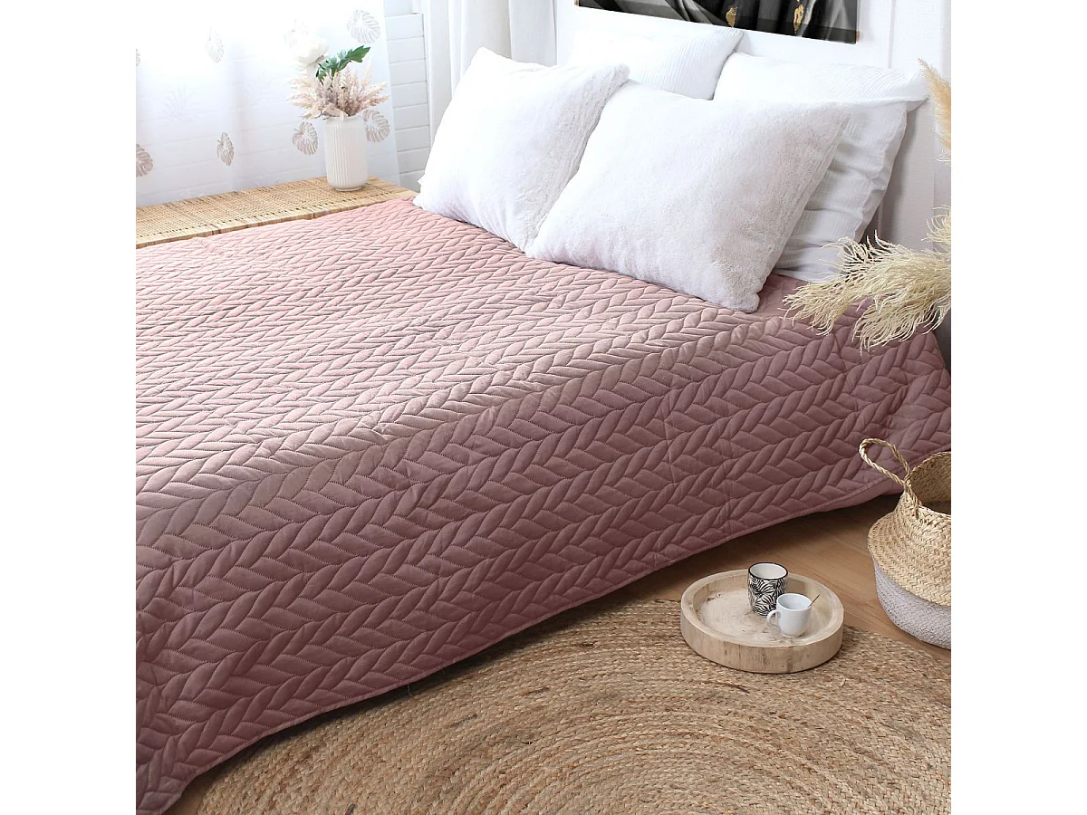 Couvre-lit en Microfibre "Tessa" 220x240cm Rose