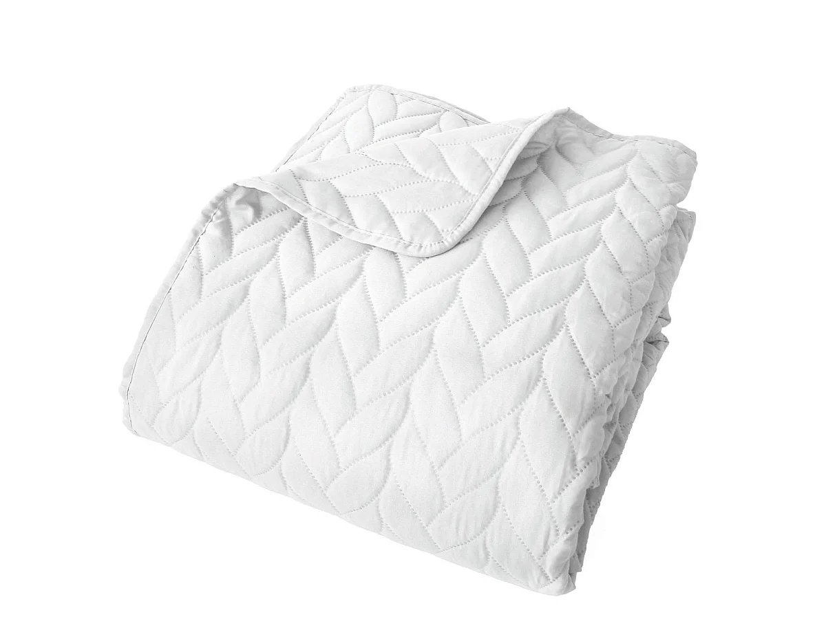 Couvre-lit en Microfibre "Tessa" 220x240cm Blanc