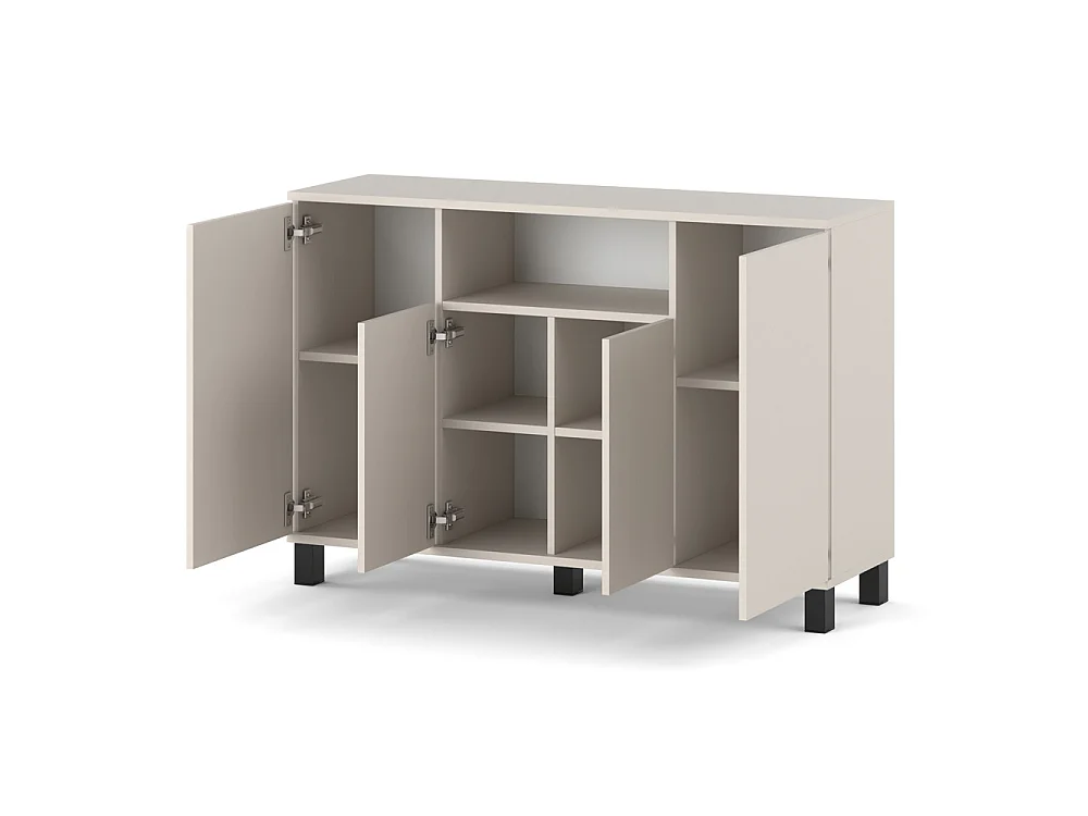 Beige kommode – Cachemire 120 cm, 4 låger – Moderne tv-møbel til stuen og soveværelset – Designet opbevaringskommode