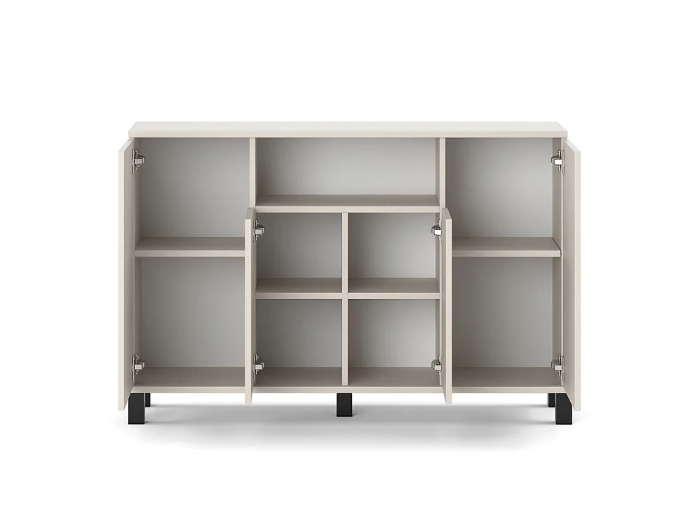 Beige kommode – Cachemire 120 cm, 4 låger – Moderne tv-møbel til stuen og soveværelset – Designet opbevaringskommode