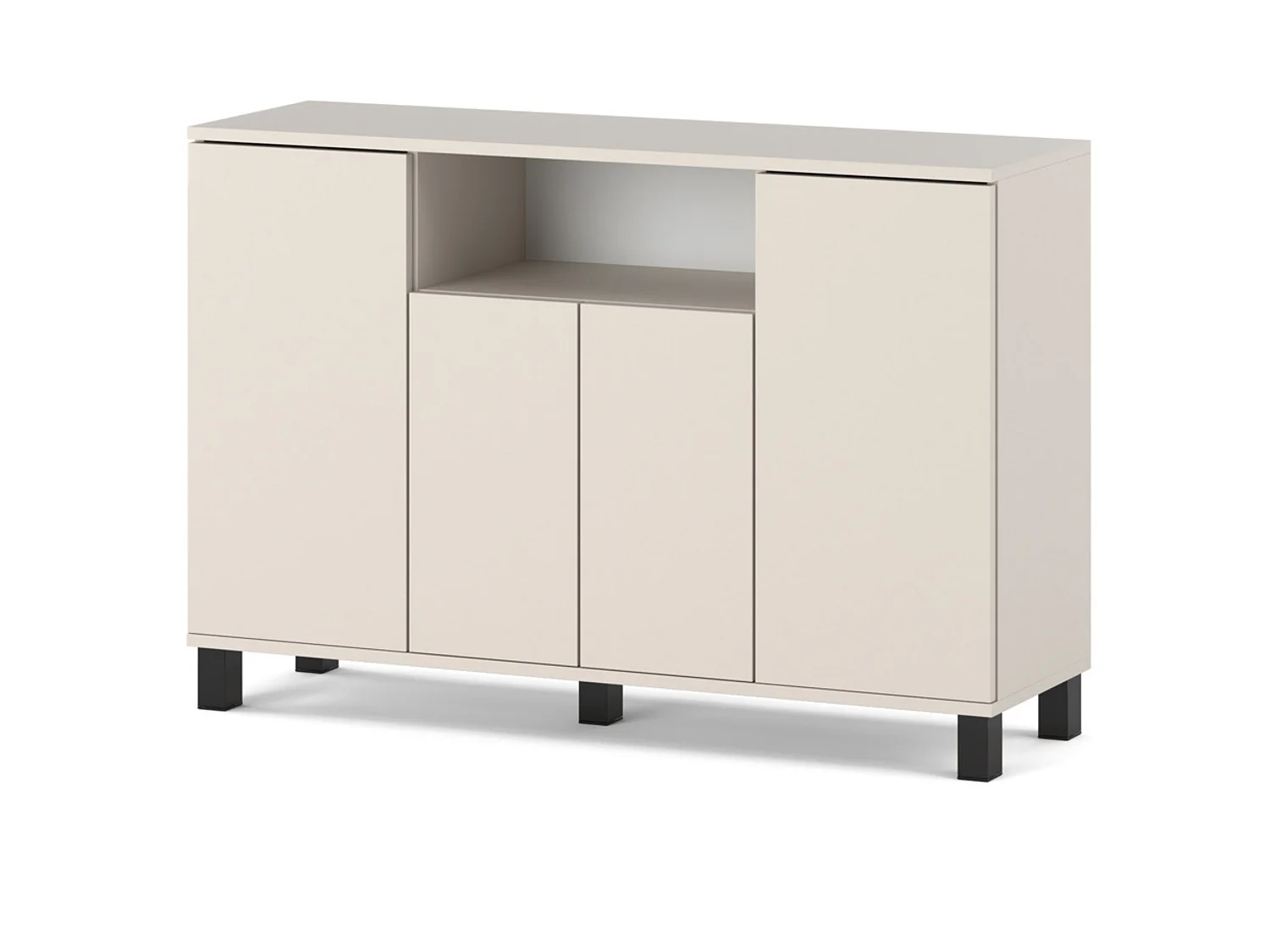 Beige kommode – Cachemire 120 cm, 4 låger – Moderne tv-møbel til stuen og soveværelset – Designet opbevaringskommode