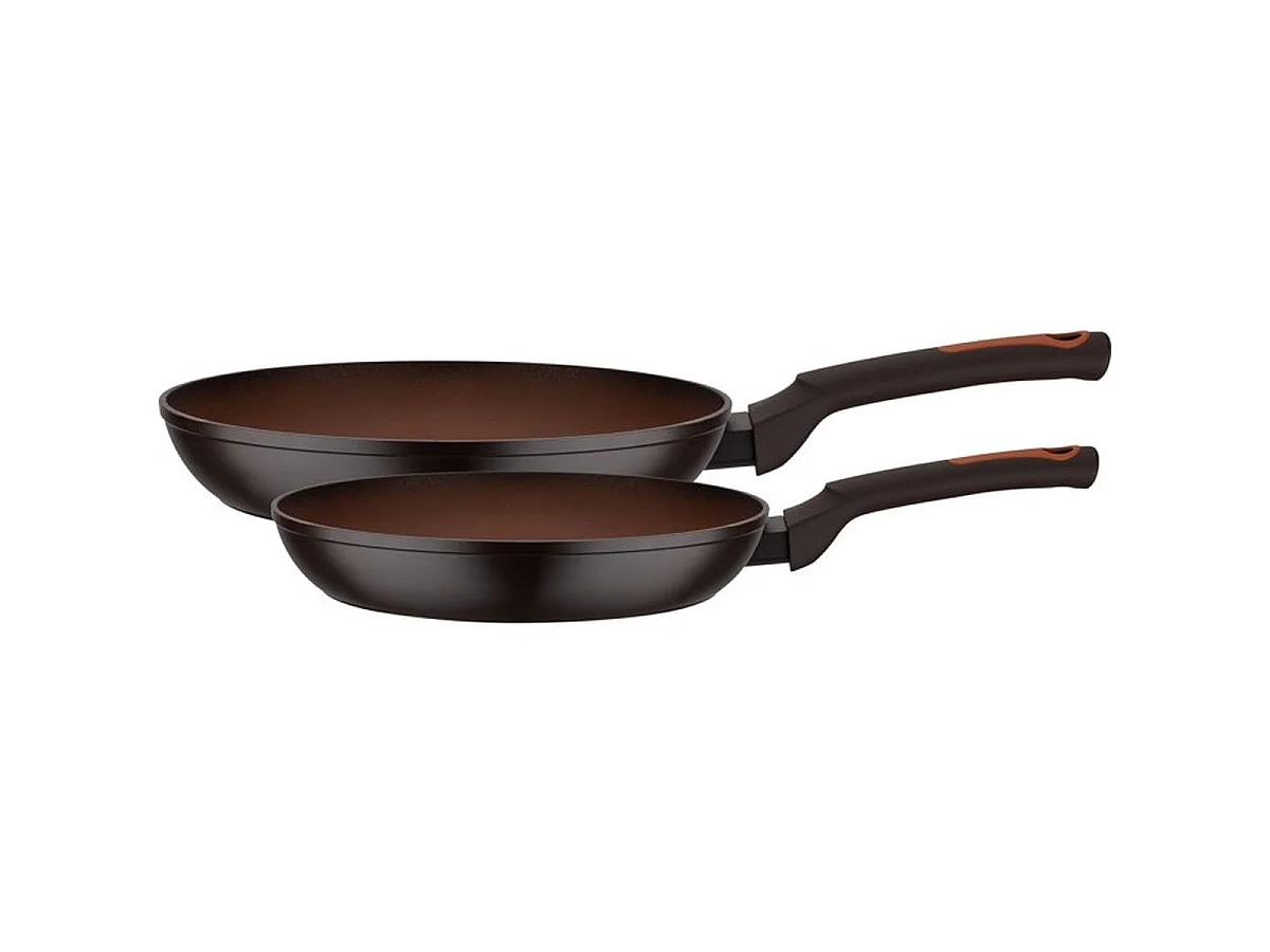 Set de poêles GSW TERRA 2 pièces Ø24/Ø28 cm - Aluminium forgé 3 mm - Induction - Rouge