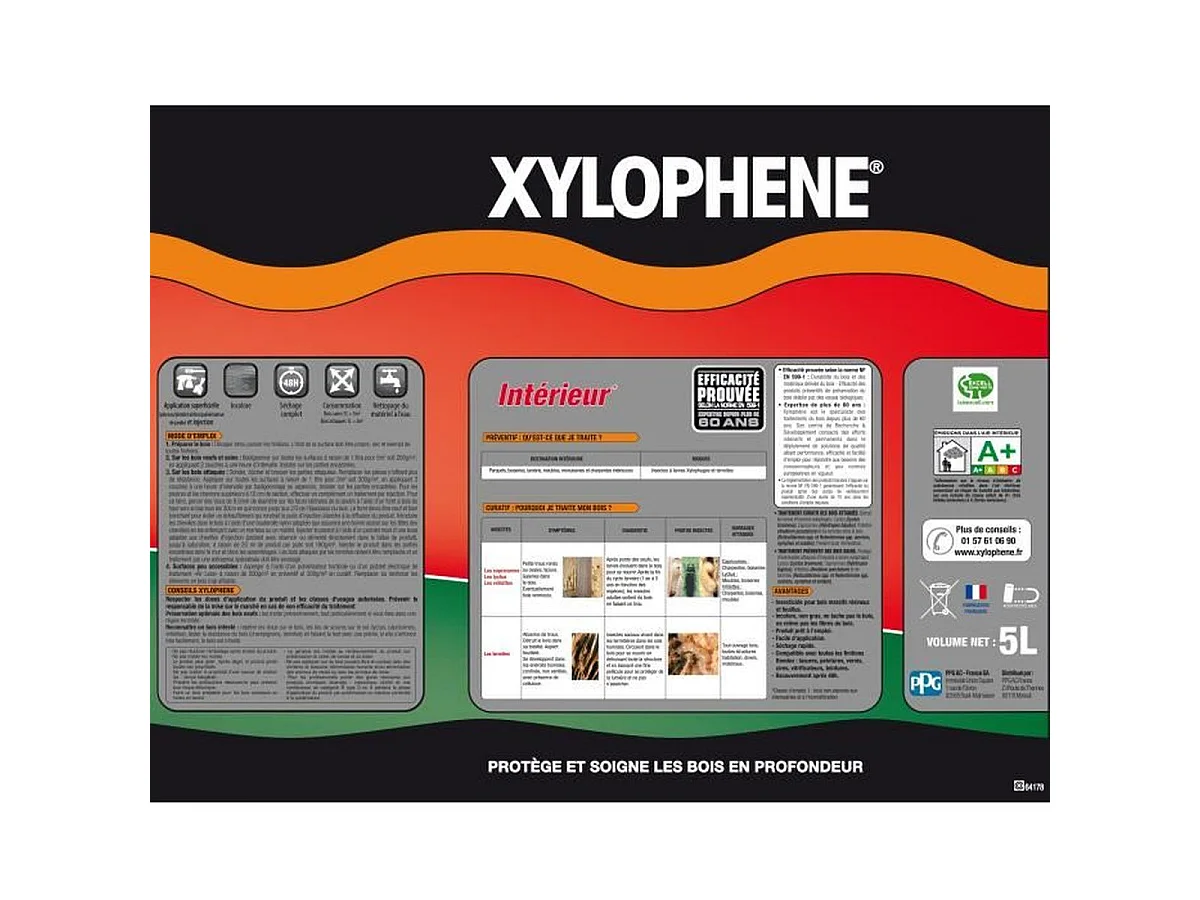 Xylophene 5L Klaar-om-te-gebruiken Balk en Dak Insecticide - Preventieve en Curatieve Actie Tegen Termieten