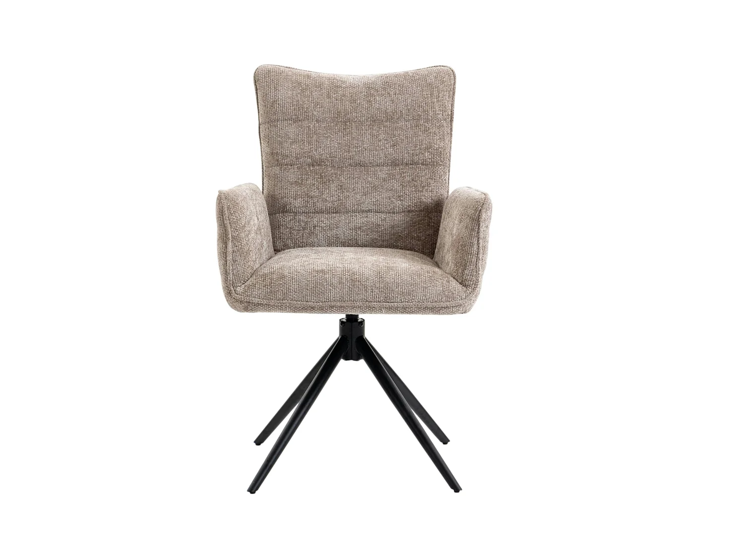 Fauteuil de table pivotant taupe en tissu texturé (x2) RIVANO