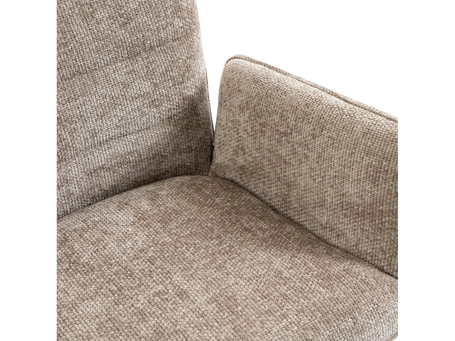 Fauteuil de table pivotant taupe en tissu texturé (x2) RIVANO