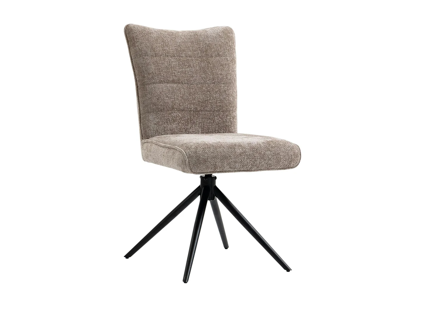 Chaise pivotante taupe en tissu texturé (x2) RIVANO