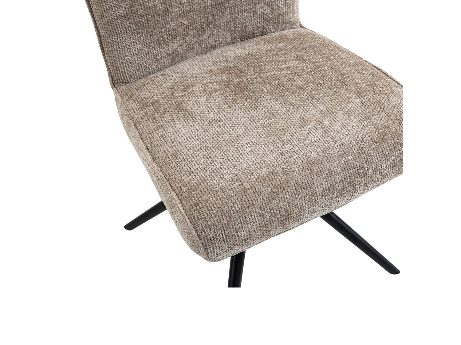 Chaise pivotante taupe en tissu texturé (x2) RIVANO