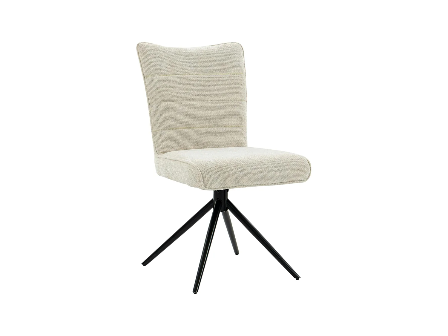 Chaise pivotante beige en tissu texturé (x2) RIVANO