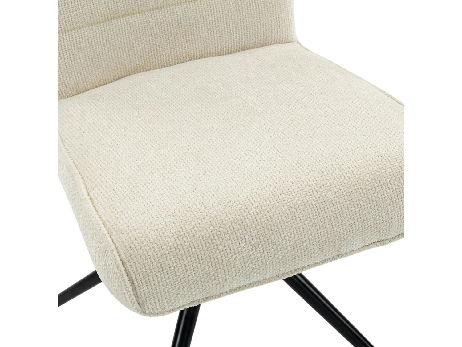 Chaise pivotante beige en tissu texturé (x2) RIVANO