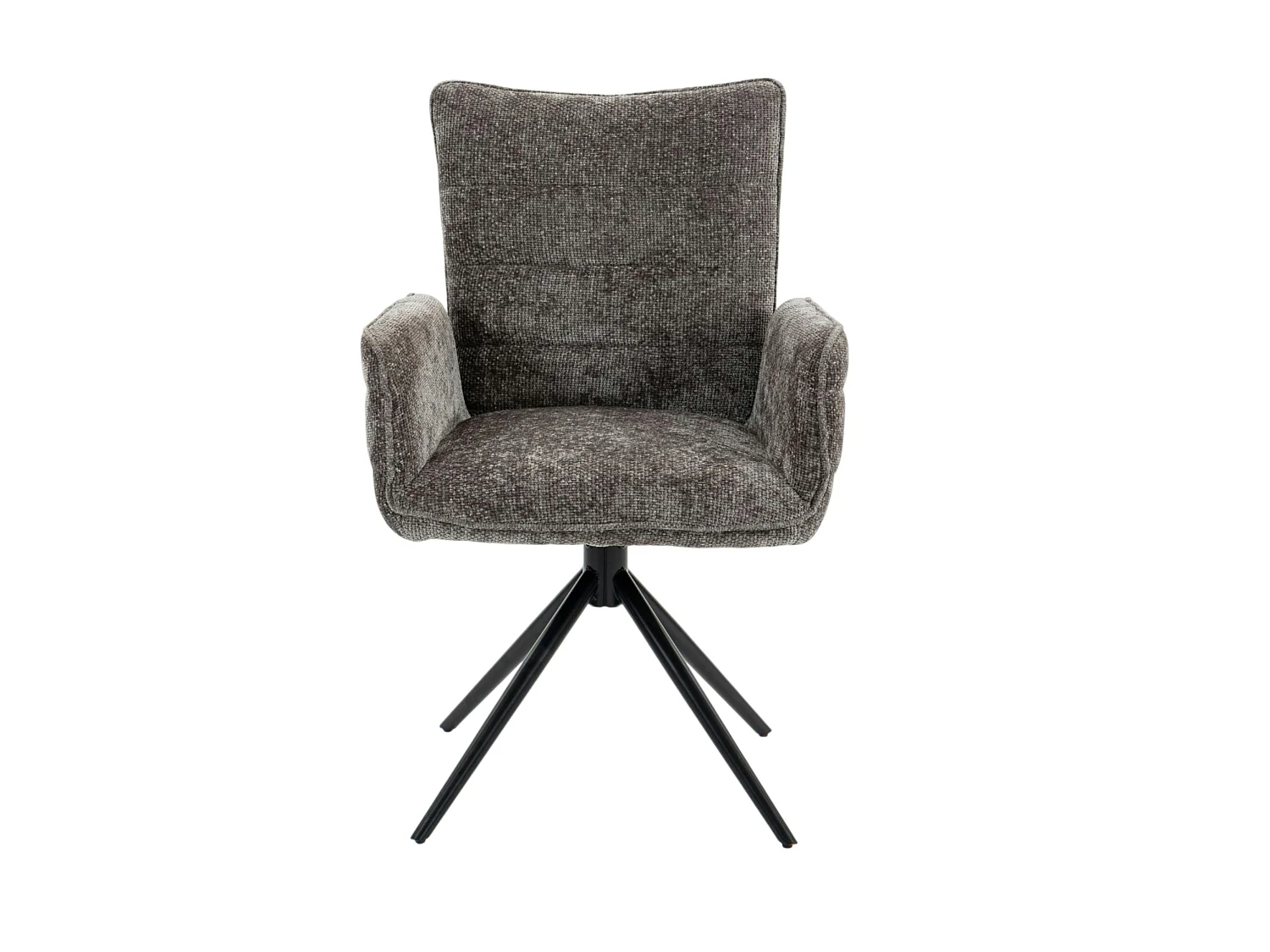 Fauteuil de table pivotant anthracite en tissu texturé (x2) RIVANO