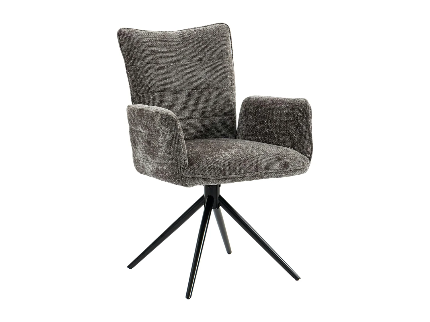 Fauteuil de table pivotant anthracite en tissu texturé (x2) RIVANO