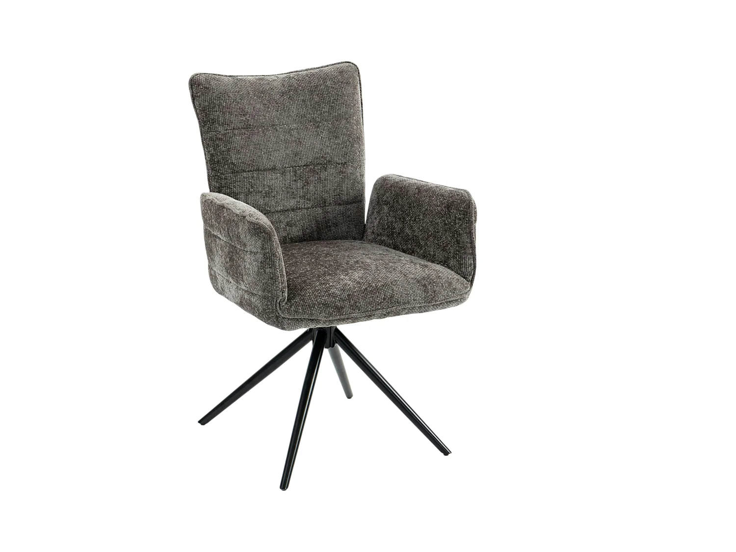 Fauteuil de table pivotant anthracite en tissu texturé (x2) RIVANO