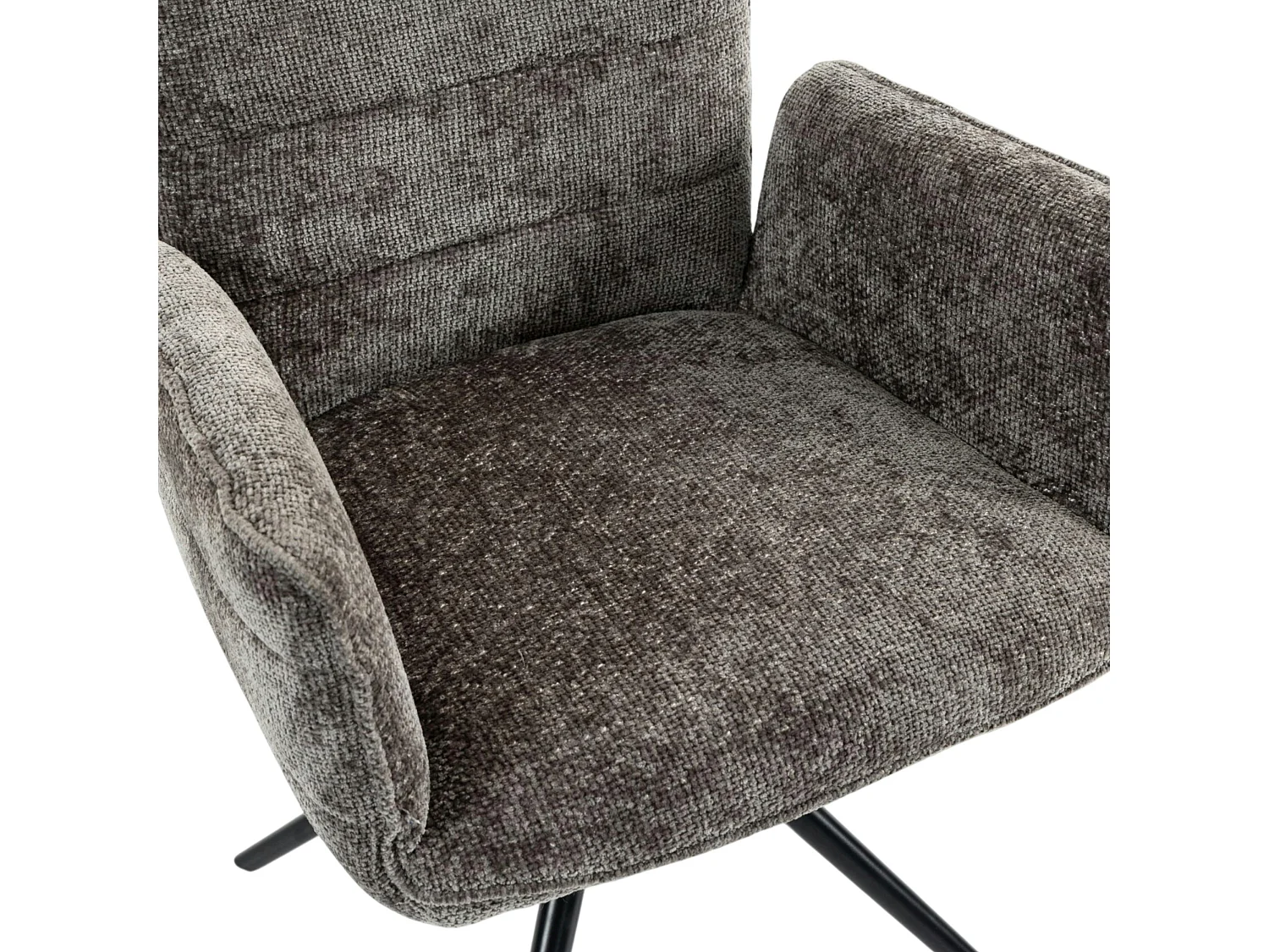 Fauteuil de table pivotant anthracite en tissu texturé (x2) RIVANO
