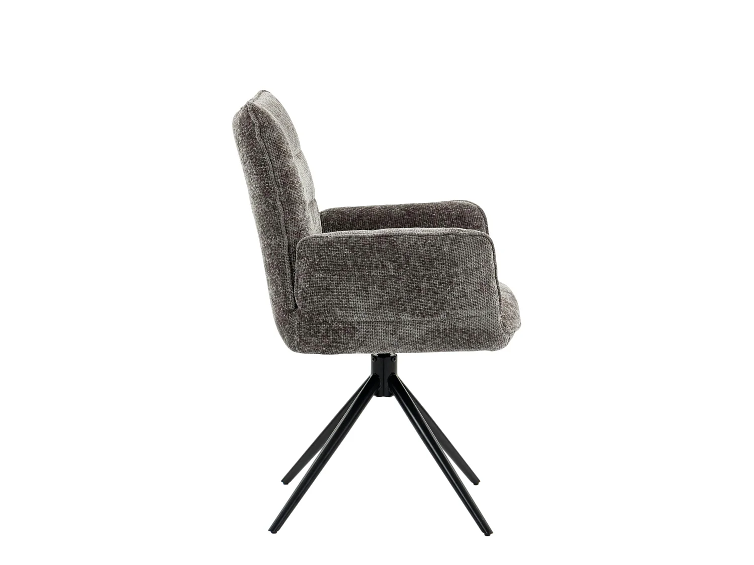 Fauteuil de table pivotant anthracite en tissu texturé (x2) RIVANO