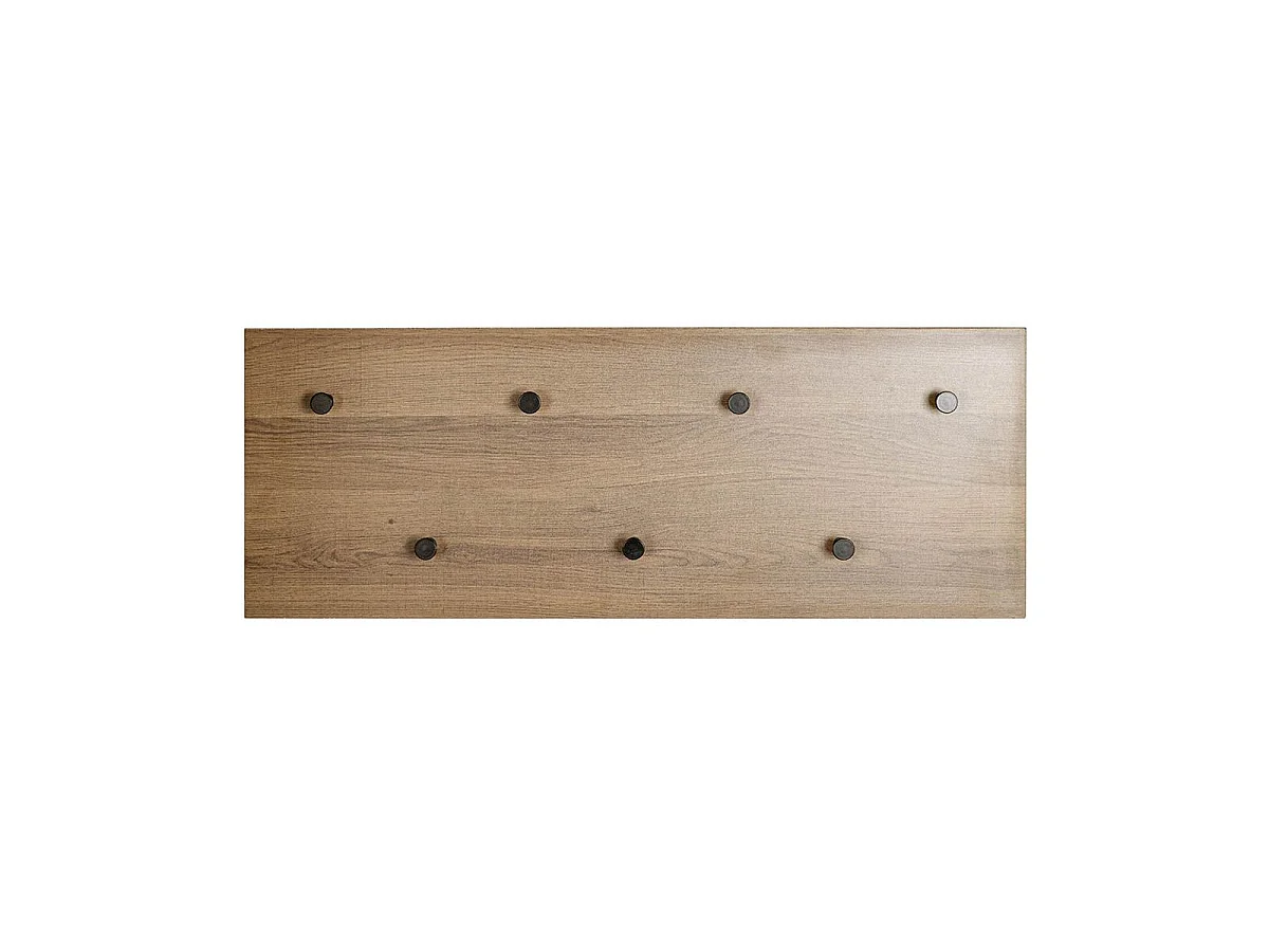 Patère Murale Double "Miranda" 80cm Chêne Foncé & Noir