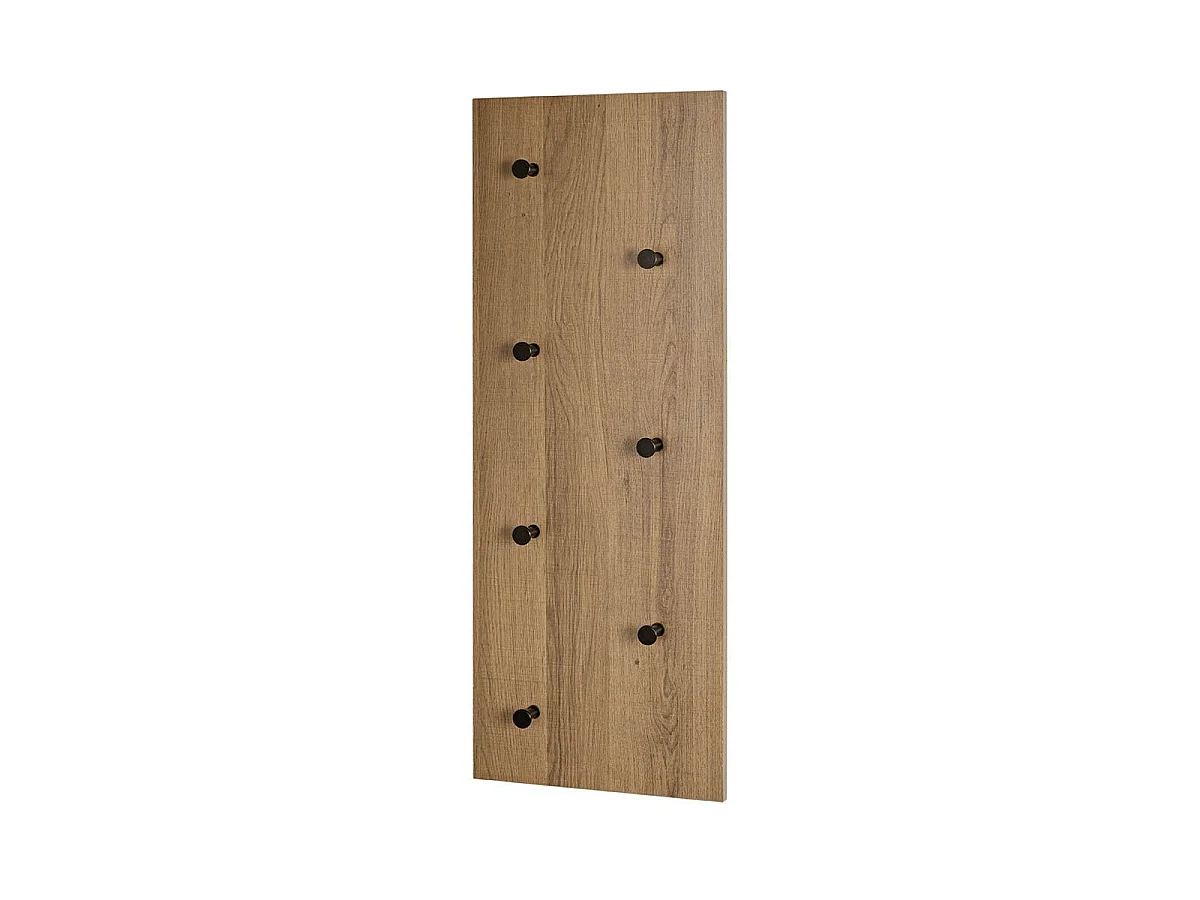 Patère Murale Double "Miranda" 80cm Chêne Foncé & Noir