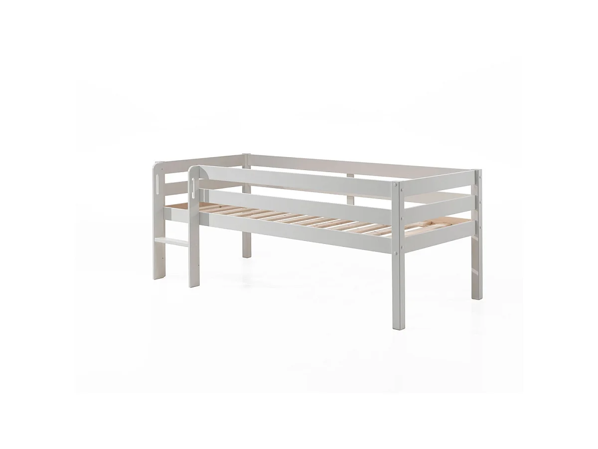 Pack - Lit Enfant Surélevé & Etagère "Pino" Blanc