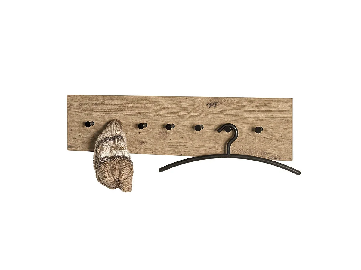 Patère Murale "Miranda" 80cm Chêne & Noir