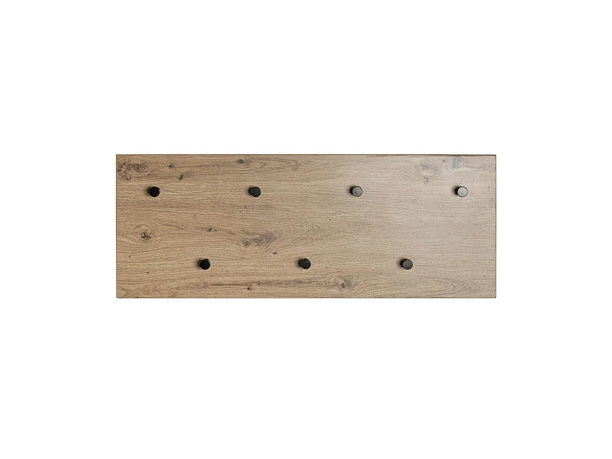 Patère Murale Double "Miranda" 80cm Chêne & Noir