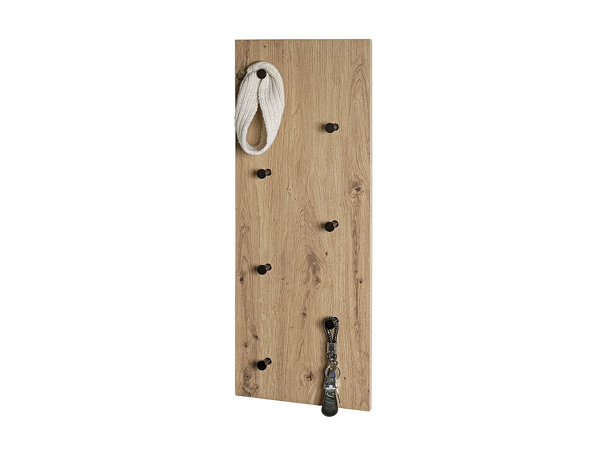Patère Murale Double "Miranda" 80cm Chêne & Noir