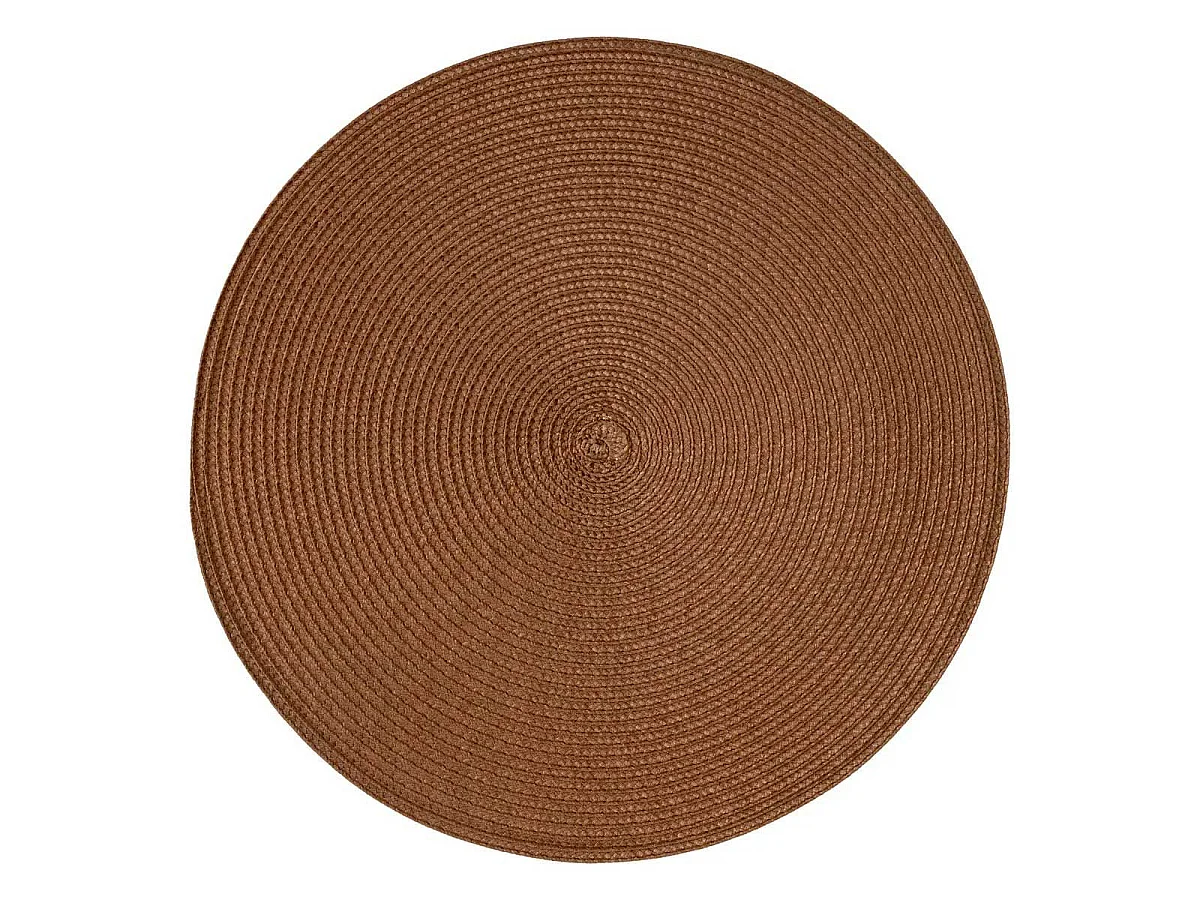 Set de Table Rond "Tressé" 38cm Camel Foncé