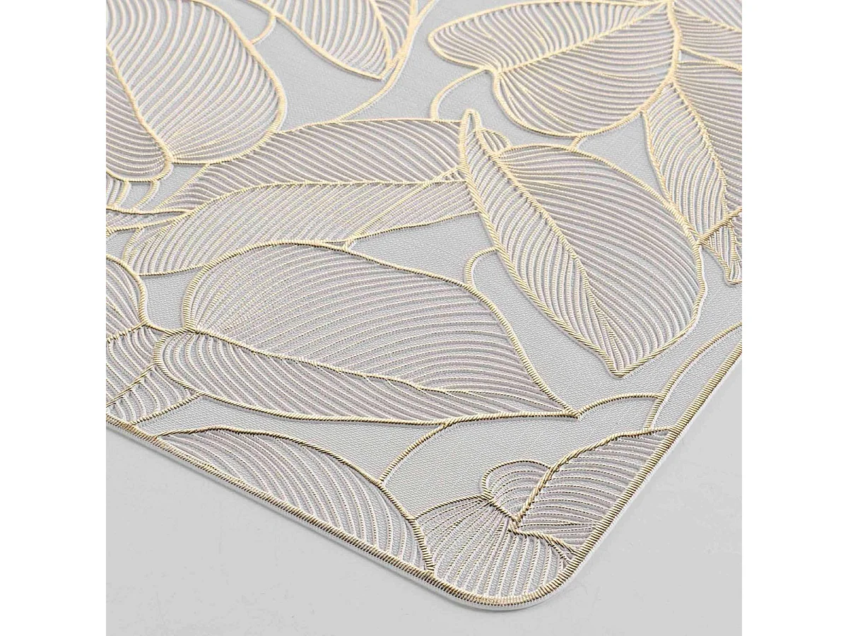 Set de Table Métallisé "Folis" 30x45cm Blanc & Or