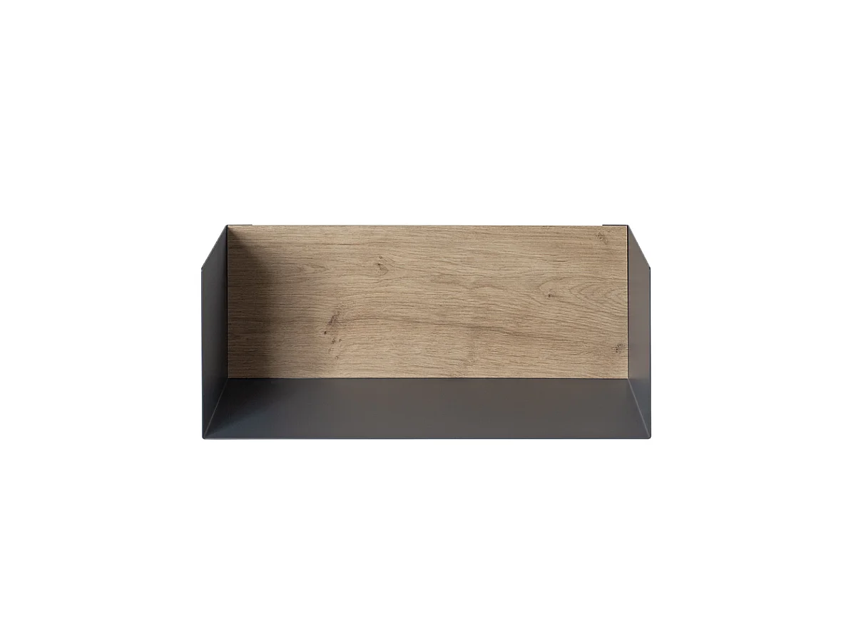 Étagère Murale Design "Korfu" 45cm Anthracite & Chêne