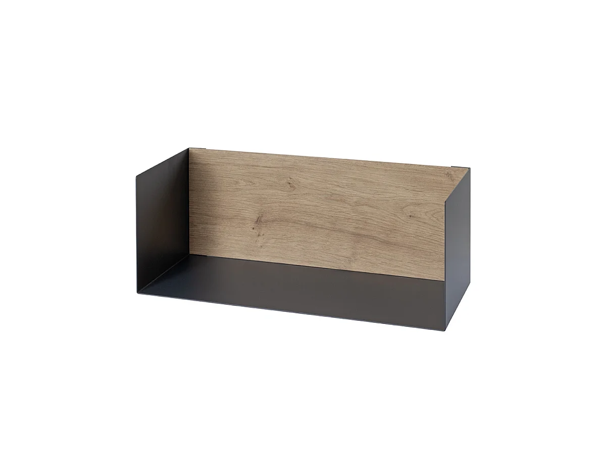 Étagère Murale Design "Korfu" 45cm Anthracite & Chêne