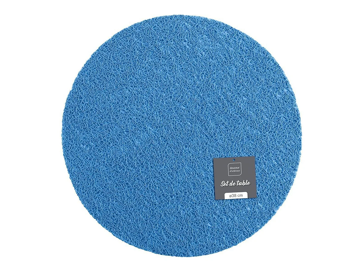 Set de Table Rond "Tortilla" 38cm Bleu Indigo