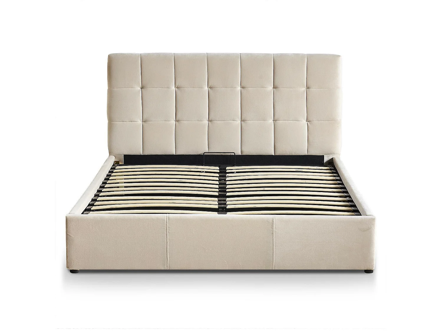 Pack Lit-coffre Luftani + Matelas Bedream 160x200cm Velours Beige