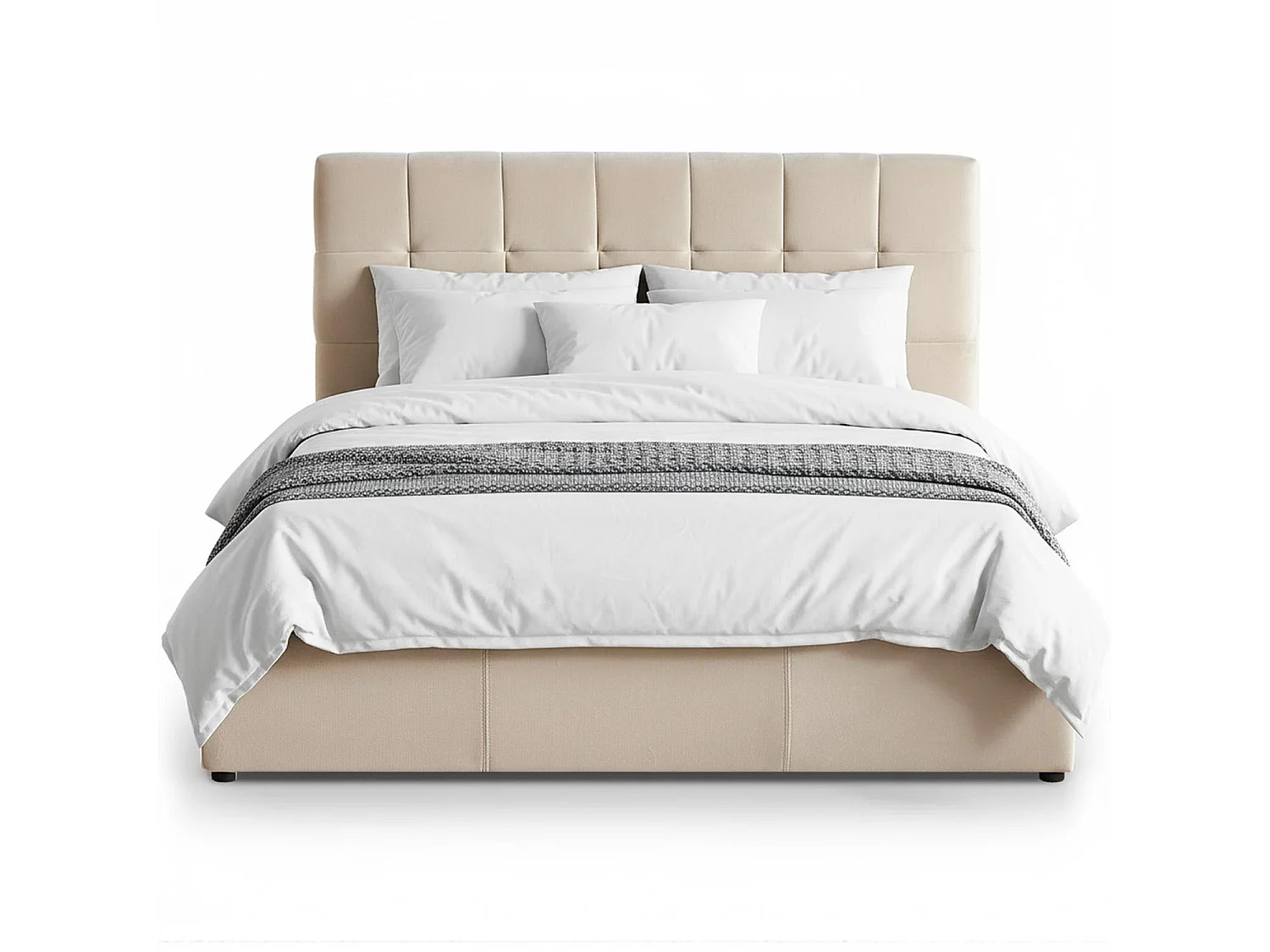 Pack Lit-coffre Luftani + Matelas Bedream 160x200cm Velours Beige
