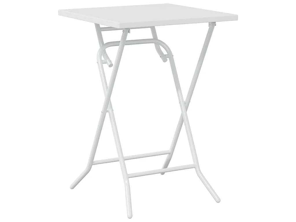 Ensemble bistro de jardin 3 pièces Blanc Acier