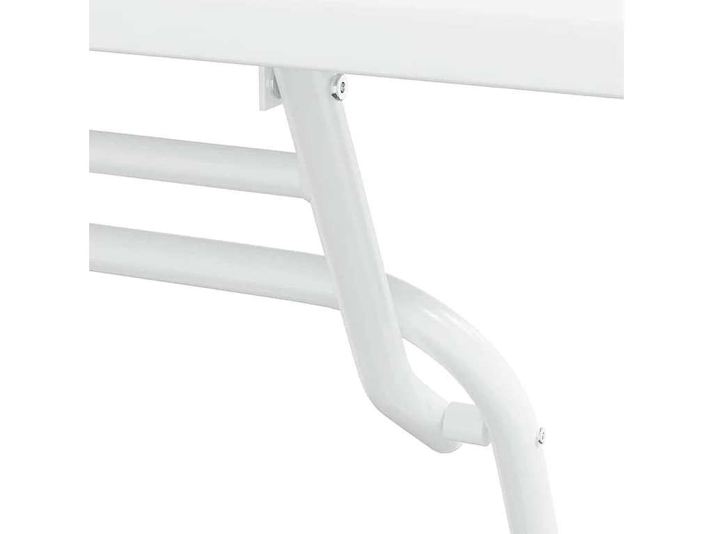 Ensemble bistro de jardin 3 pièces Blanc Acier