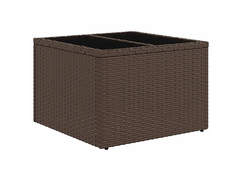 Salon de jardin 10 pièces avec coussins marron résine tressée