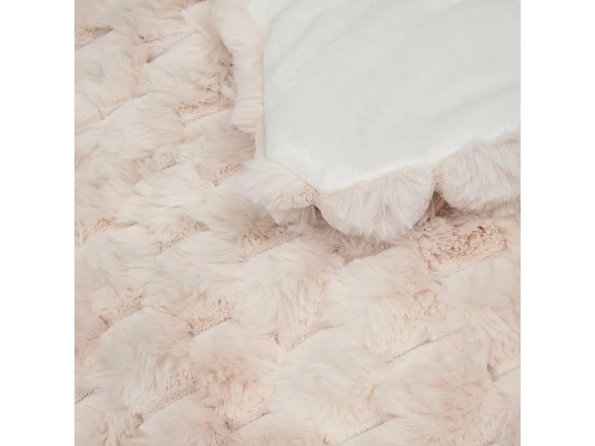 Edredon Imitation Fourrure "Adriel" 80x180cm Beige