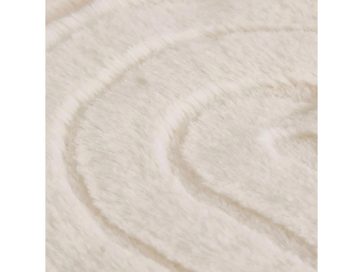 Edredon Imitation Fourrure "Arka" 80x180cm Ivoire
