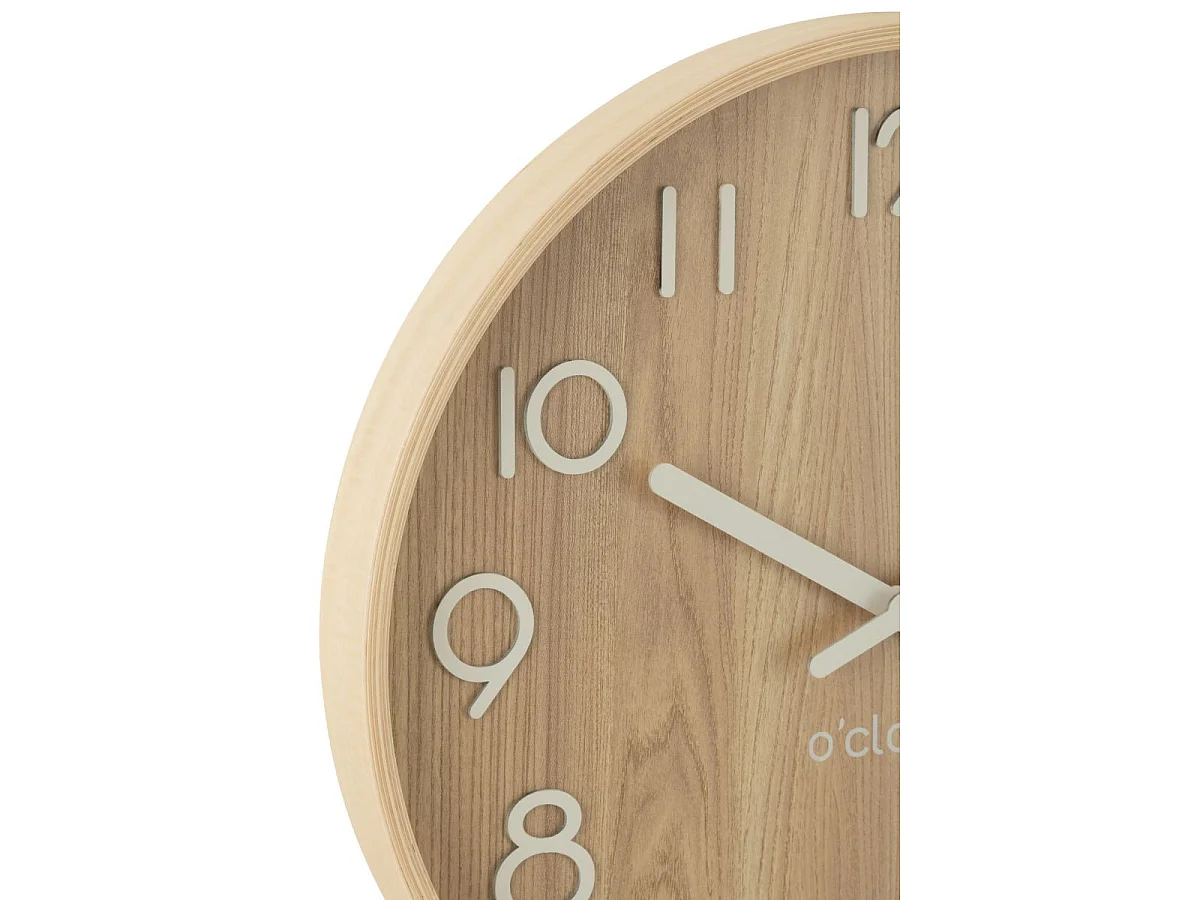 Horloge Murale en Bois "Marion" 53cm Naturel