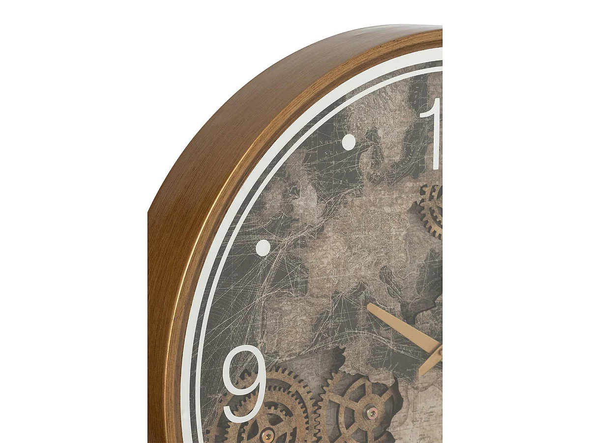 Horloge Murale "Carte Europe" 60cm Or