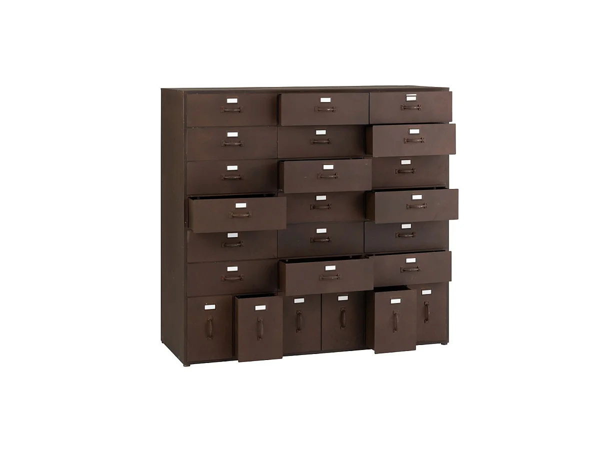 Meuble de Rangement en Métal "Bade" 125cm Marron
