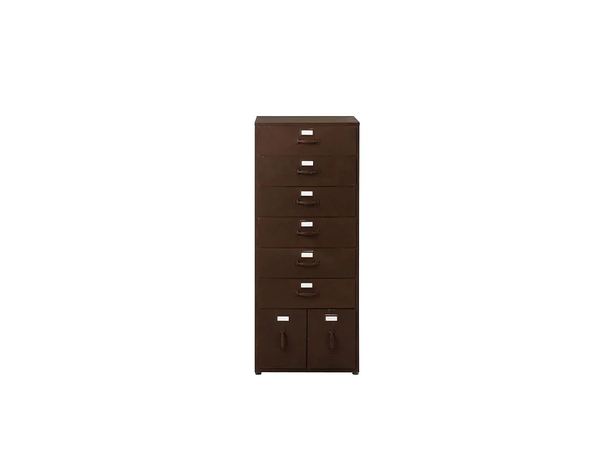 Meuble de Rangement en Métal "Bade" 101cm Marron
