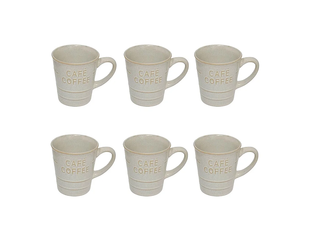 Lot de 6 Mugs à Café "Joel" 20cl Blanc